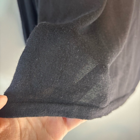 Eileen Fisher Medium Merino Wool Turtleneck Thin Sweater Italian Yarn Black - Picture 5 of 7